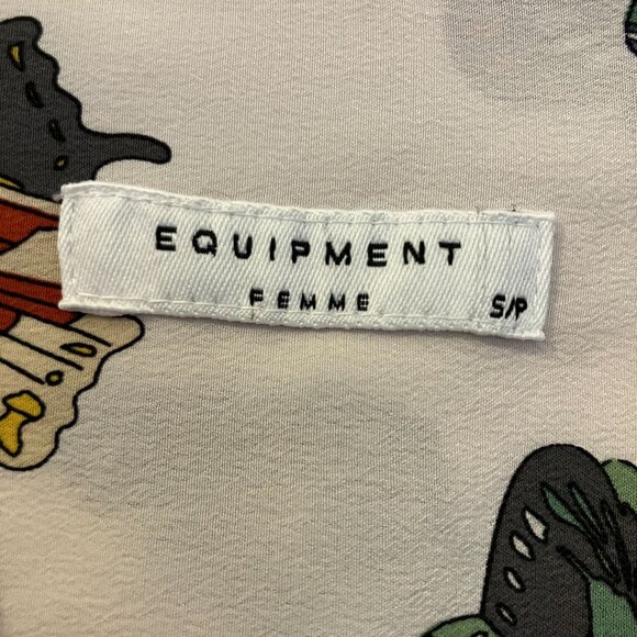 Equipment Femme Womens Essential Butterfly 100% Silk Shirt Small White SP EXC - Picture 6 of 12